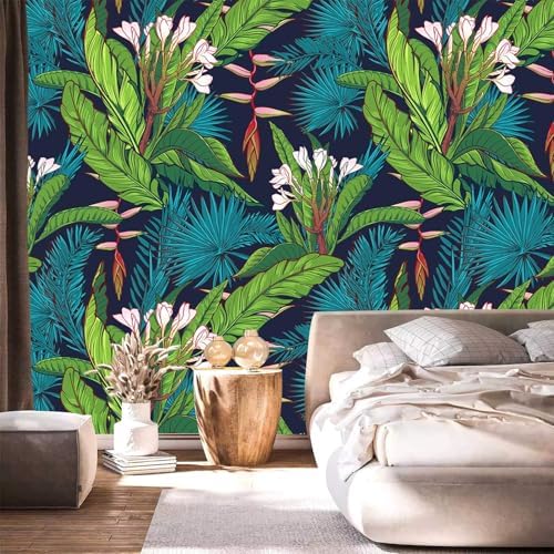 YQWDMX - Tropical Jungle Peel and Stick Wallpaper Green Leaves self-Adhesive by YQWDMX