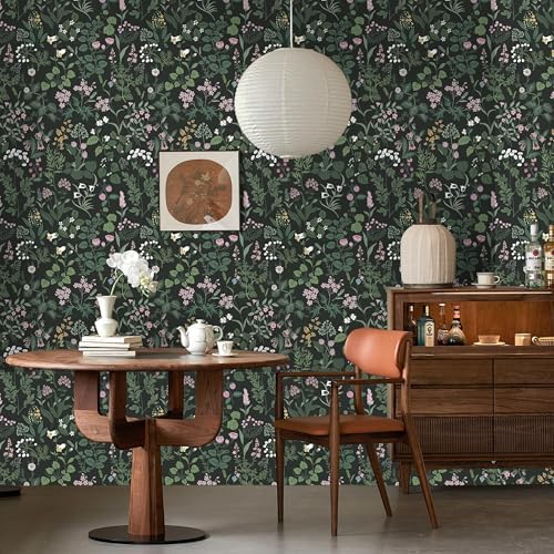Dimoon 17.3''x78.7''Peel and Stick Wall paper Floral Wallpaper Wall Art Renter - Image 4