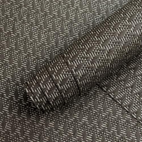 GoDear Design Black Grasscloth Wallpaper, Coffee Chat by GoDearDesign