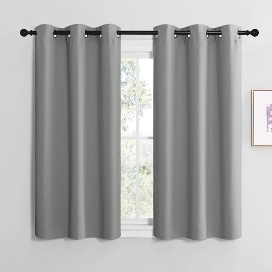 NICETOWN Silver Grey Thermal Insulated Grommet Blackout Curtains, Kids Window by NICETOWN