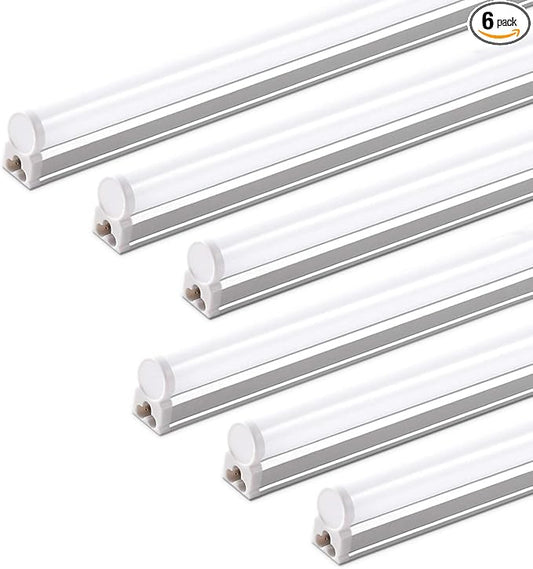 Barrina 6 Pack LED T5 Integrated Single Fixture 1FT, Linkable Under Cabinet by Barrina