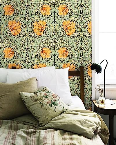 HAOKHOME William Morris Style Peel and Stick Wallpaper Art Deco Wall Paper - Image 5