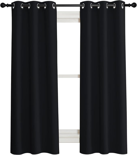NICETOWN Complete 100% Blackout Curtain Set, Double Panels, Thermal Insulated & by NICETOWN