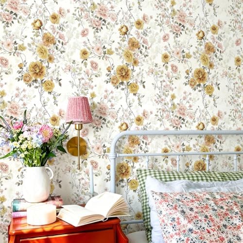 Vintage Floral Peel and Stick Wallpaper - Image 2