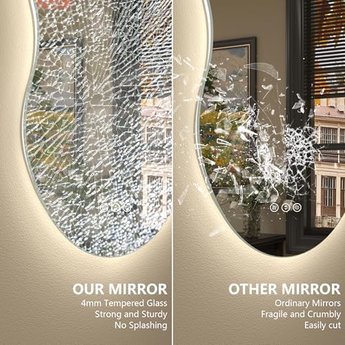48x26 Inch Irregular LED Backlit Bathroom Mirror - Image 5