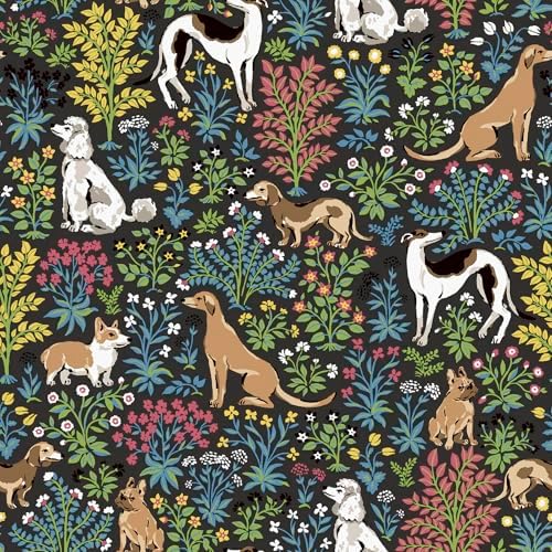 NuWallpaper x Printfresh Must Love Dogs Charcoal Peel and Stick Wallpaper by NuWallpaper