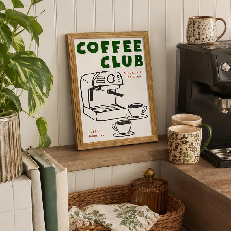 Coffee Bar Framed Wall Art Espresso Machine Picture Kitchen Wall Decor - Image 2