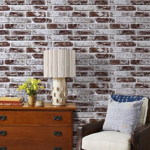 Commomy Peel and Stick Faux Brick 3D Wall Panels 12 pcs of 22.8" x 11.8" - Image 2