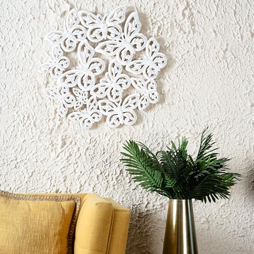 JFY Designs Furio Hand Carved Butterfly Wood Wall Panels Bedroom Décor - Image 2