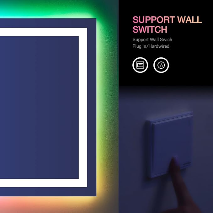 LOAAO 55”X36“ RGB LED Bathroom Mirror - Image 6