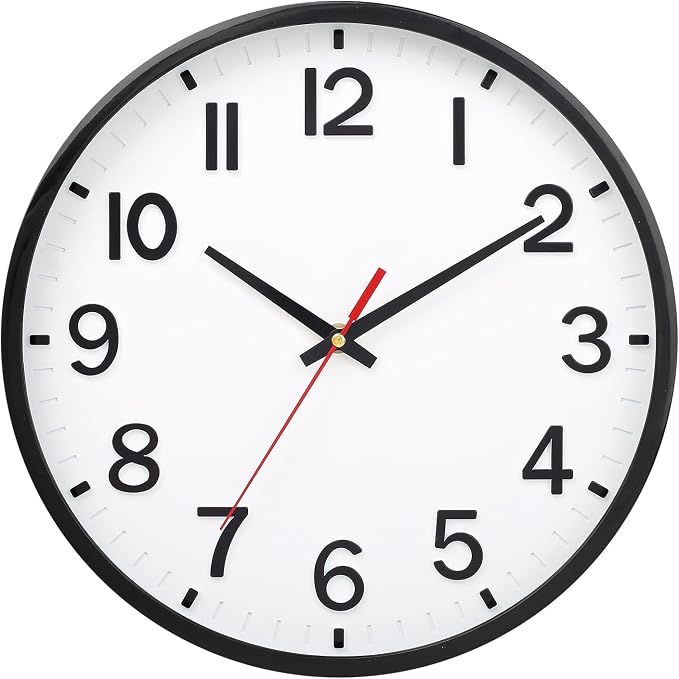 Wall Clocks Battery Operated 10 inch Modern Wall Clock, Silent Non Ticking Wall by Unknown