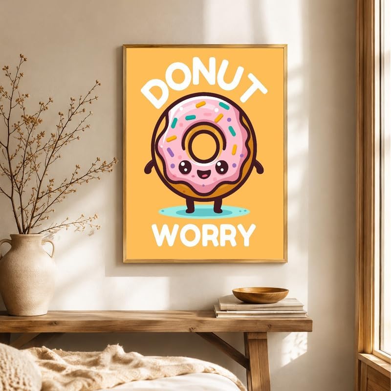 InkFlow Posters Donut Worry Canvas Poster - Image 4