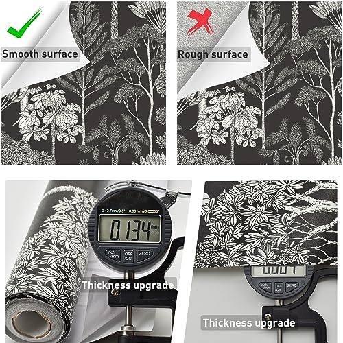 Forest Peel and Stick Wallpaper Boho Tree Black 17.3inW 590.6inL - Image 4