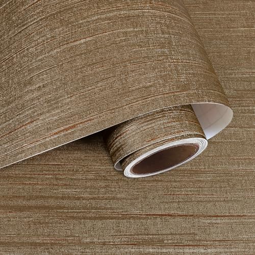 VaryPaper Bronze Brown Grasscloth Peel and Stick Wallpaper Textured Contact by VaryPaper