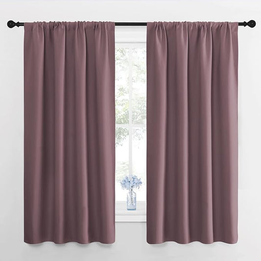 NICETOWN RV Blackout Curtains for Camper Windows, Dry Rose, Short Blackout by NICETOWN