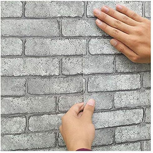 Lependor 17.71" X 118" Decorative Wallpaper Self-Adhesive Wall Paper Grey Brick - Image 4