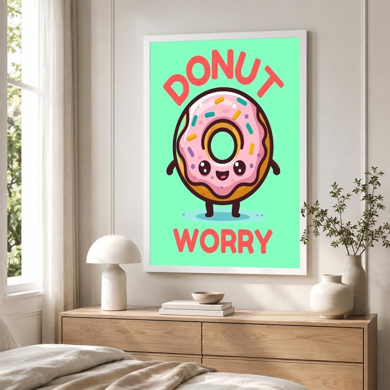 InkFlow Posters Donut Worry Canvas Poster - Image 4