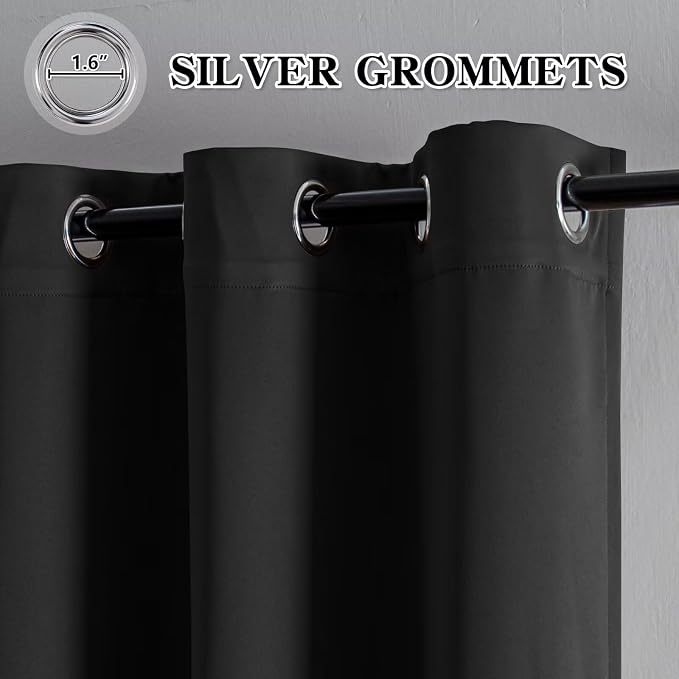 IGEMAEVE Blackout Sliding Door Curtains 108 Inch Length, Extra Wide Room - Image 2