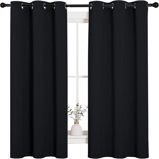 NICETOWN Halloween Pitch Black Solid Thermal Insulated Grommet Blackout by NICETOWN