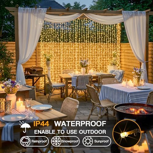 suddus 600 LED Christmas Curtain Lights Outdoor, 9.8x19.6ft Curtain Lights Plug - Image 6