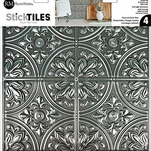 RoomMates TIL4624FLT StickTiles Silver Tin Peel and Stick Tile - Image 6