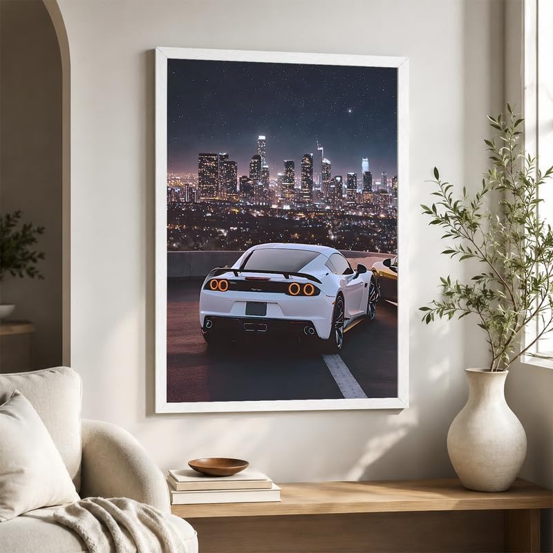InkFlow Posters City Skyline Sports Car Canvas Poster - Image 6