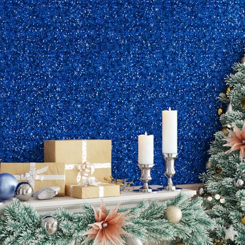 CRE8TIVE Chunky Glitter Wallpaper Border Peel and Stick Blue Wallpaper - Image 7