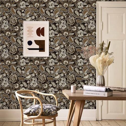 Abyssaly Boho Peel and Stick Wallpaper 17.3" x 118" Vintage Floral - Image 4