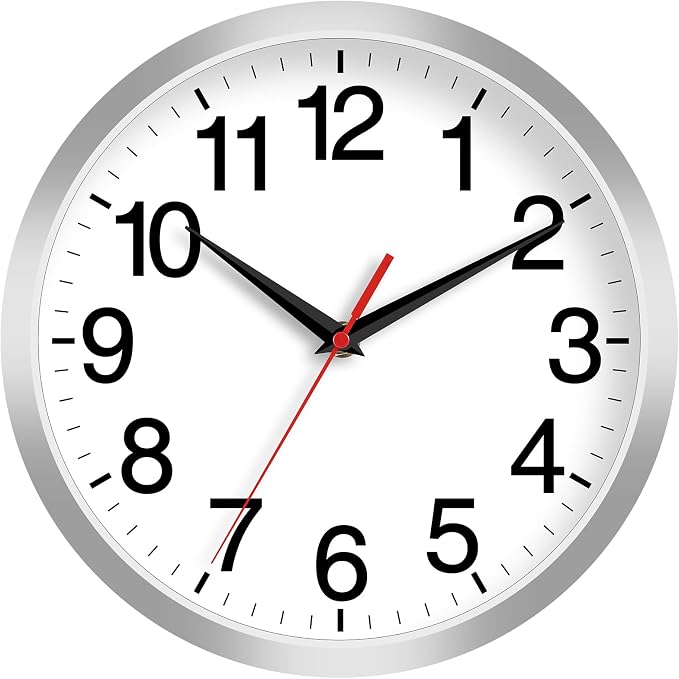 Rohioue Wall Clock Modern 8 Inch Battery Operated Silent Non Ticking Small by RohioueWallClock