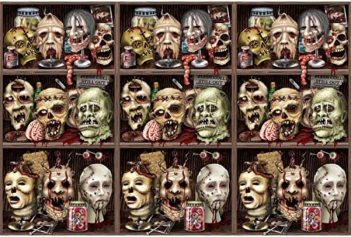 Beistle Creepy Heads Halloween Backdrop-1 Pc by Beistle