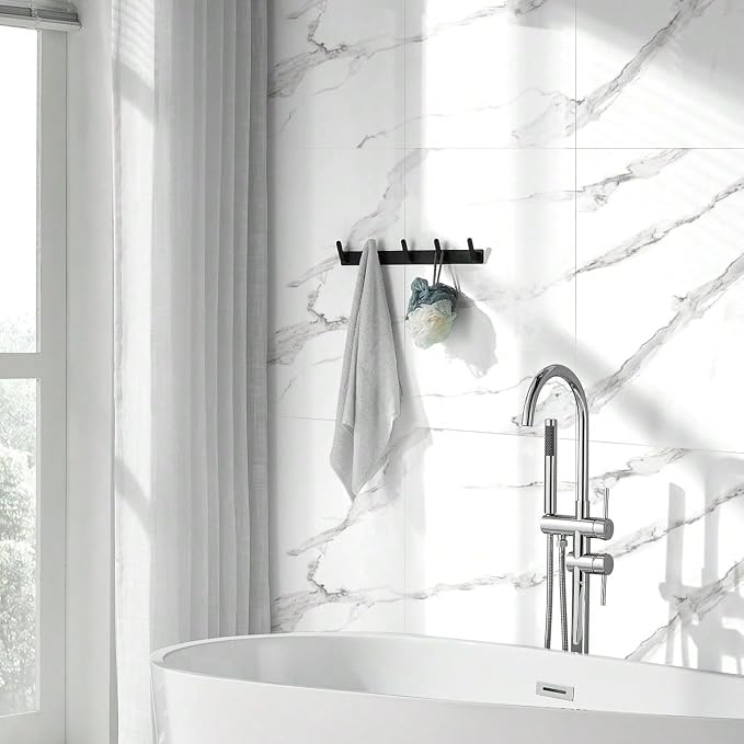 10pcs Thick Marble Peel and Stick Waterproof Wall Panels, Heat-Resistant - Image 2