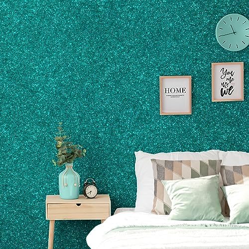 CHIHUT Teal Blue Glitter Wallpaper - Image 2