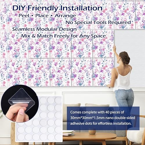 PINWELIFE® Acoustic Art Tiles – 8-Pack 12"x16" Sound Absorbing Panels, Seamless - Image 3