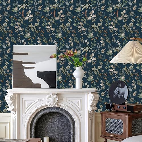 Wallpaper Peel and Stick Dark Floral Wallpaper Removable Wall Mural - Image 5