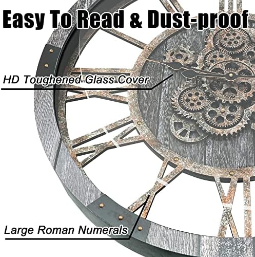 30" Large Moving Gears Wall Clock - Image 3