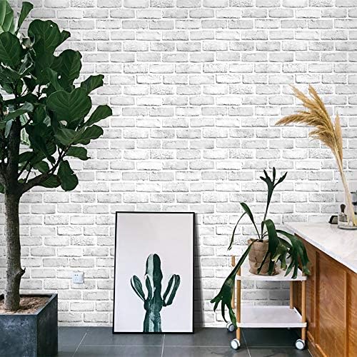 Cohoo Home White Brick Wallpaper Peel and Stick Contact Paper Faux 591”×18” - Image 6