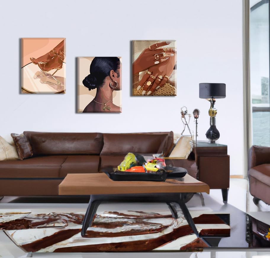 Julaydi Black Girl Wall Art Abstract African American Decor Posters Fashion - Image 5