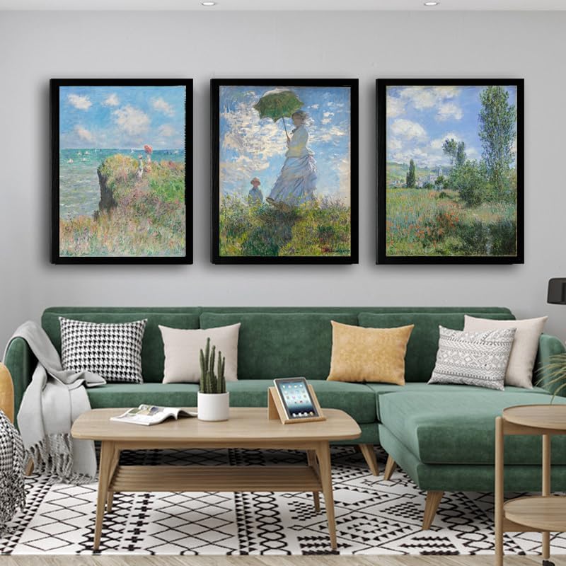 Woman with a Parasol by Claude Monet Canvas Wall Art, Oil Painting by OKEXCKK