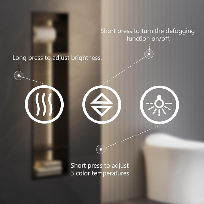 Sweetcrispy 36"x48" Smart Anti-Fog LED Bathroom Mirror - Image 5
