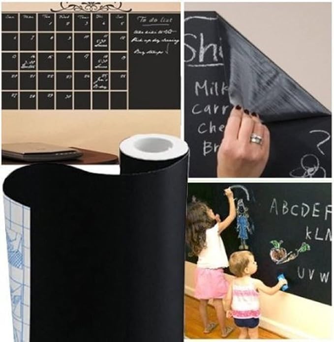 Chalkboard Contact Paper Wall Sticker 2 ft. x 6.6 ft. DIY Adhesive Blackboard - Image 2