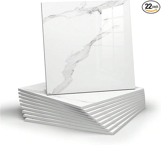 Chejiaye 22pcs Marble Peel and Stick Backsplash Waterproof Washroom Wall Panels by Chejiaye