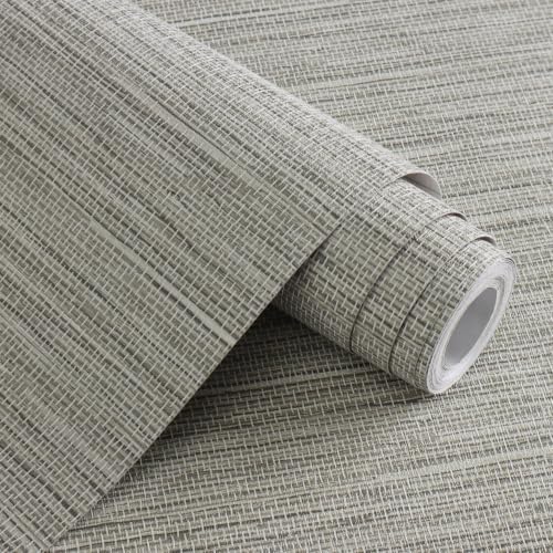 Grasscloth Peel and Stick Wallpaper Faux Linen 17.3in x 118.1in by lenify