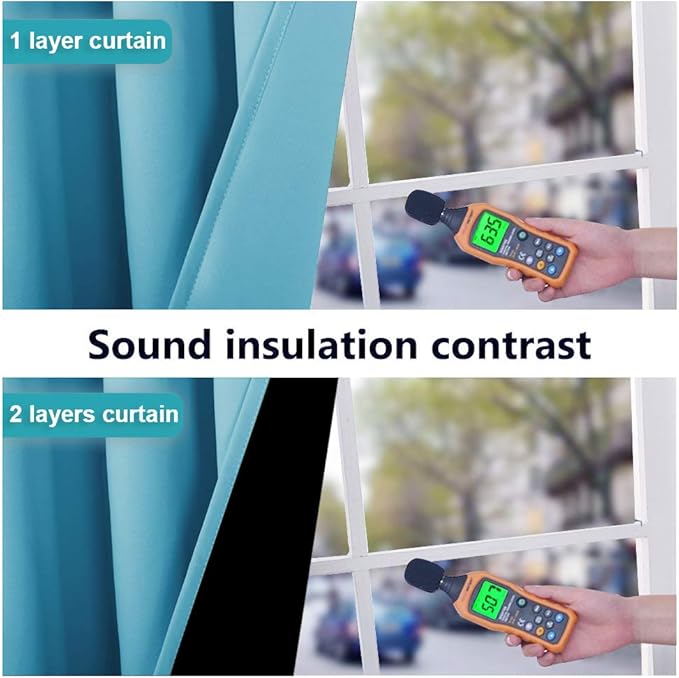 NICETOWN Insulated 100% Blackout Curtains, Noise Reducing Performance Drapes - Image 4