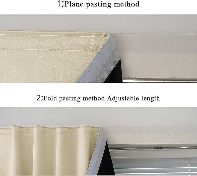 AJAZZ 100% Blackout Shades Window Cover Self Adhesive Curtains Sticky Curtain - Image 6