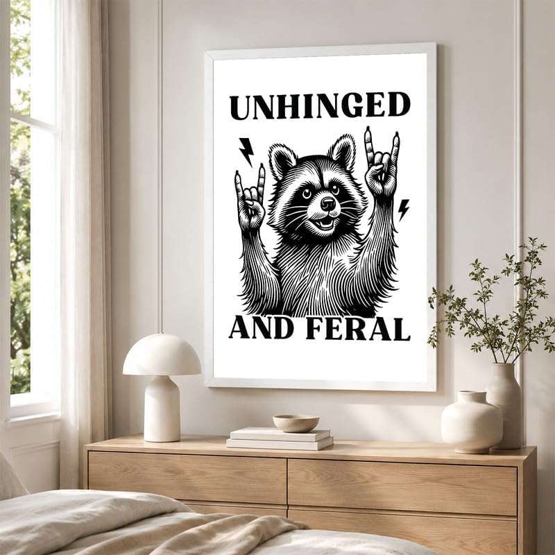 InkFlow Posters Feral Raccoon Fun Canvas Poster - Image 4