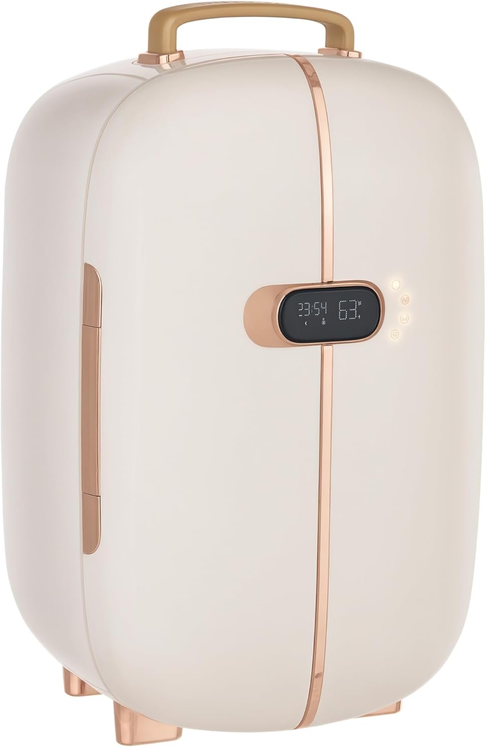 HOMCOM Portable Skincare Fridge with LED Display, 12L Mini Fridge for Beauty, Makeup and Cosmetics, Small Refrigerator Cooler for Bedroom, Home Office, Desktop, White