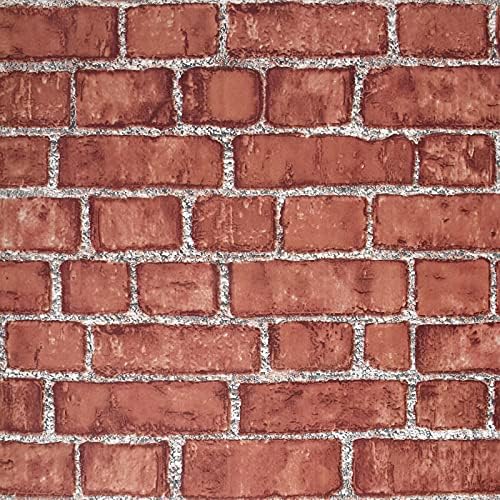 Cohoo Home Red Brick Wallpaper Peel and Stick Contact Paper Faux 787”×18” by CohooHome
