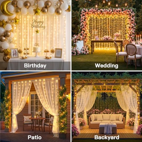 suddus Tangle-Free Curtain Lights, 400 LED Connectable Hanging Lights - Image 5