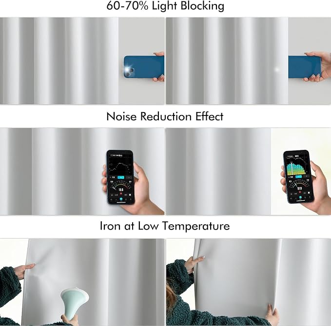 MIULEE Back Tab Light Blocking Curtains 120 Inch Long 2 Panels Set - Image 5