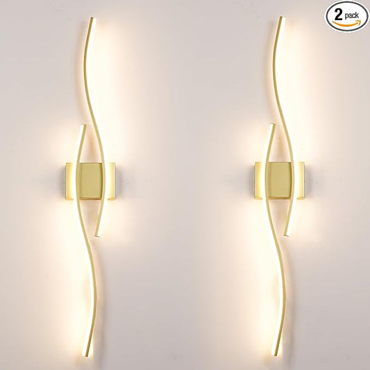 Modern Wall Sconces Set of 2, Dimmable LED by Daunton